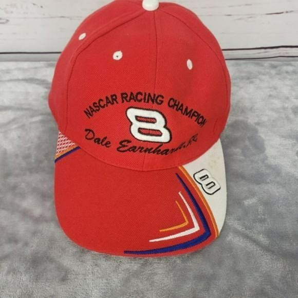 NASCAR‎ Racing #8 Dale Earnhardt Jr Hat Red strapback Baseball Trucker Cap - Picture 5 of 9
